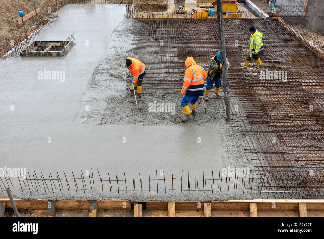 foundation of an new built house in construction Stock Photo - Alamy