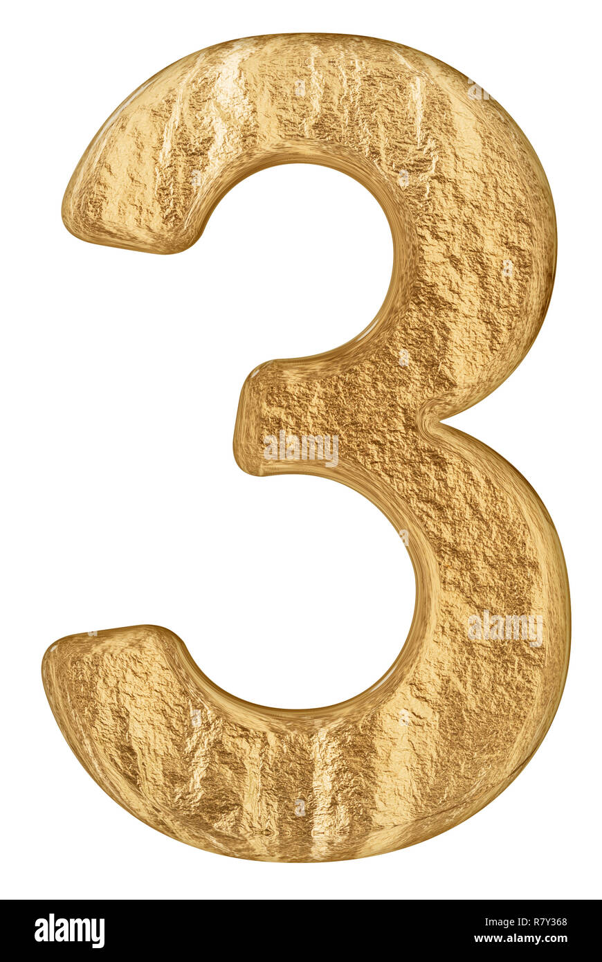 Numeral 3, three, isolated on white background, 3d render Stock Photo ...