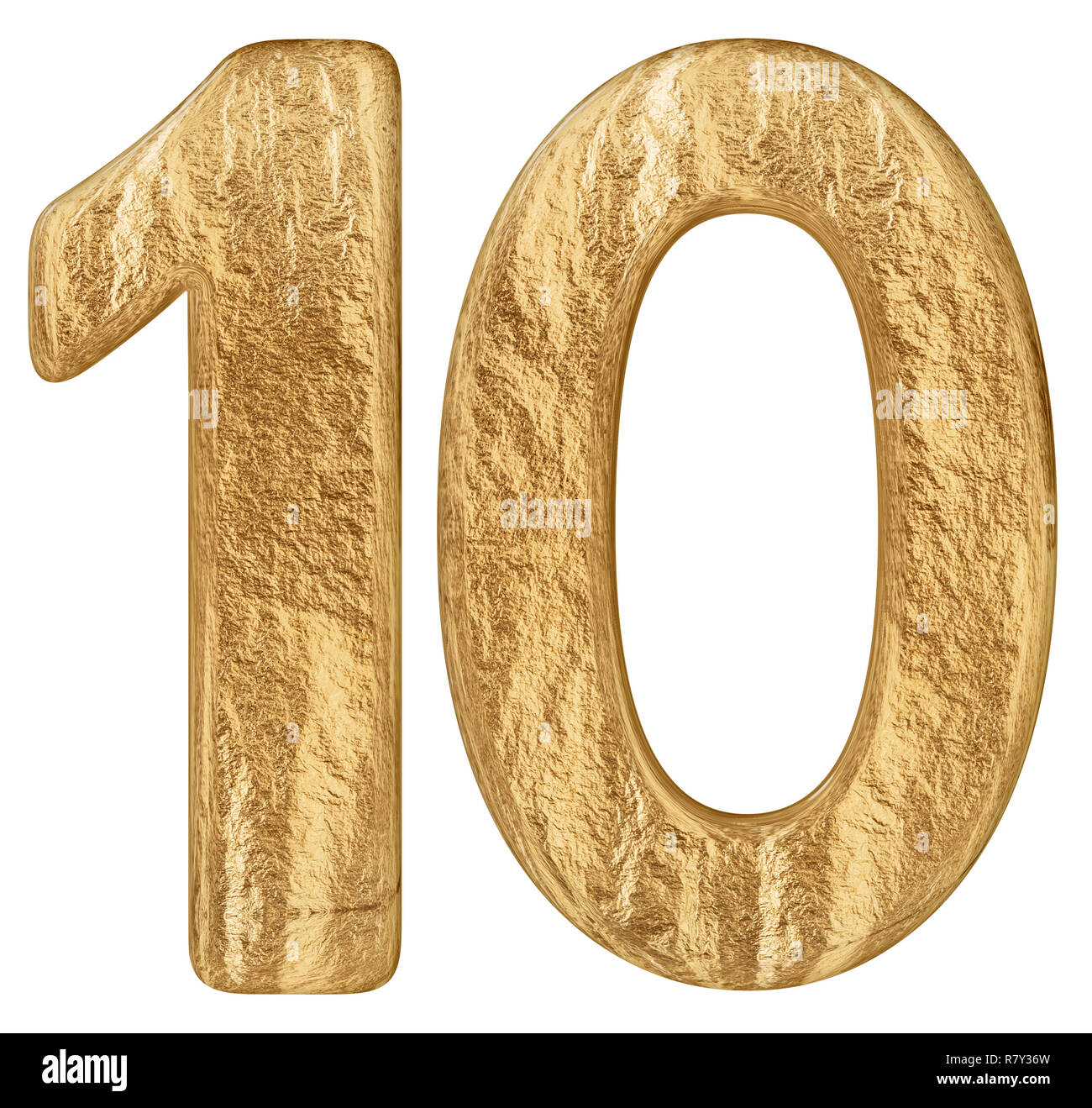 Numeral 10, ten, isolated on white background, 3d render Stock Photo