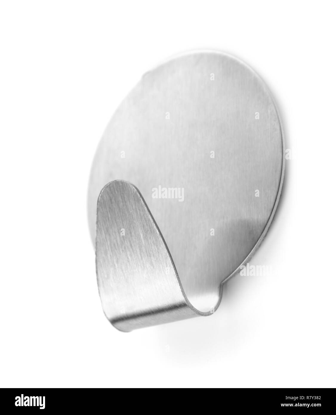 Steel wall hook isolated on white Stock Photo