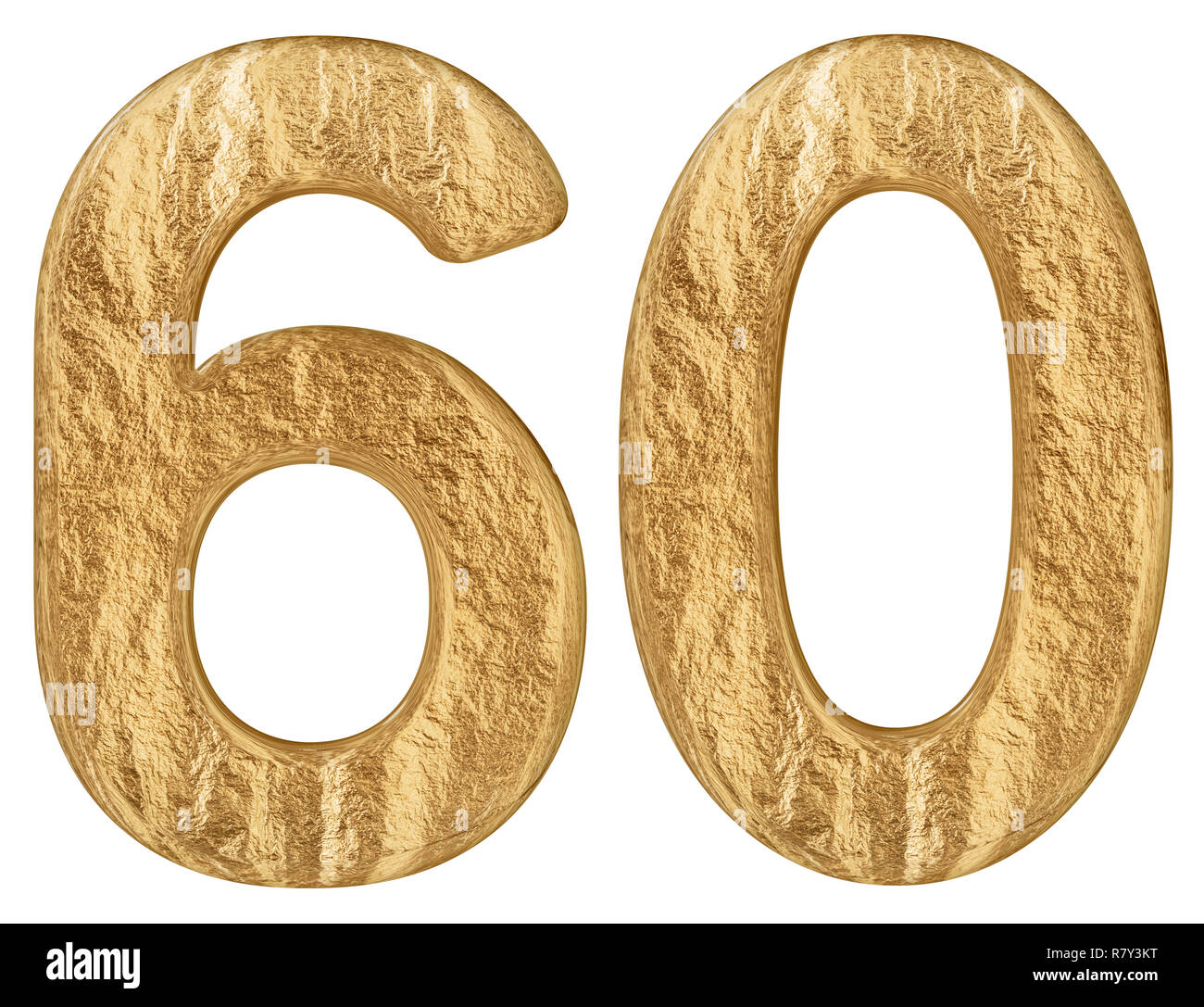 Numeral 60 sixty isolated on white background 3d render Stock Photo