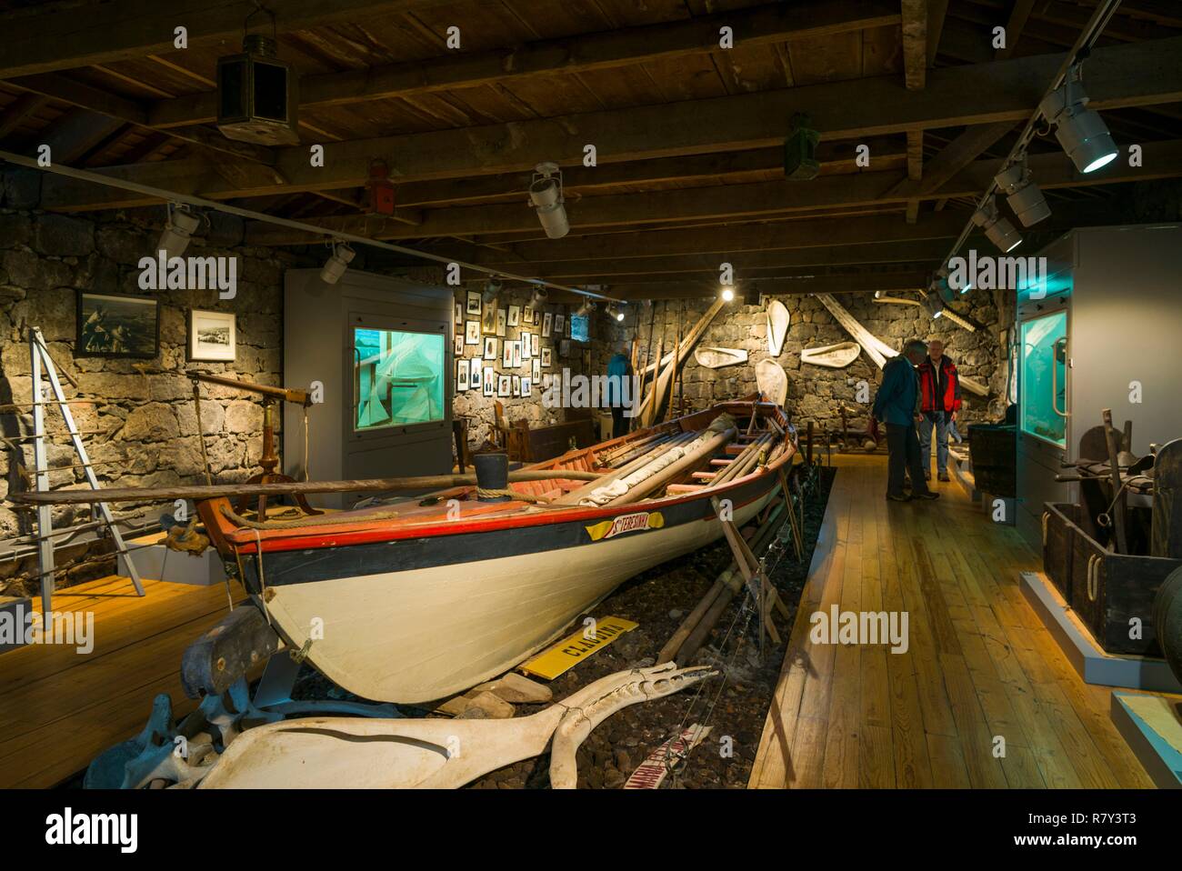 Portugal, Azores, Pico Island, Lajes do Pico, Museu dos Baleeiros, Whalers Museum, whale boat Stock Photo