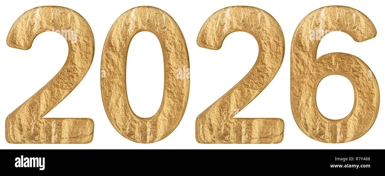  Inscription 2026, isolated on white background, 3d render Stock Photo 