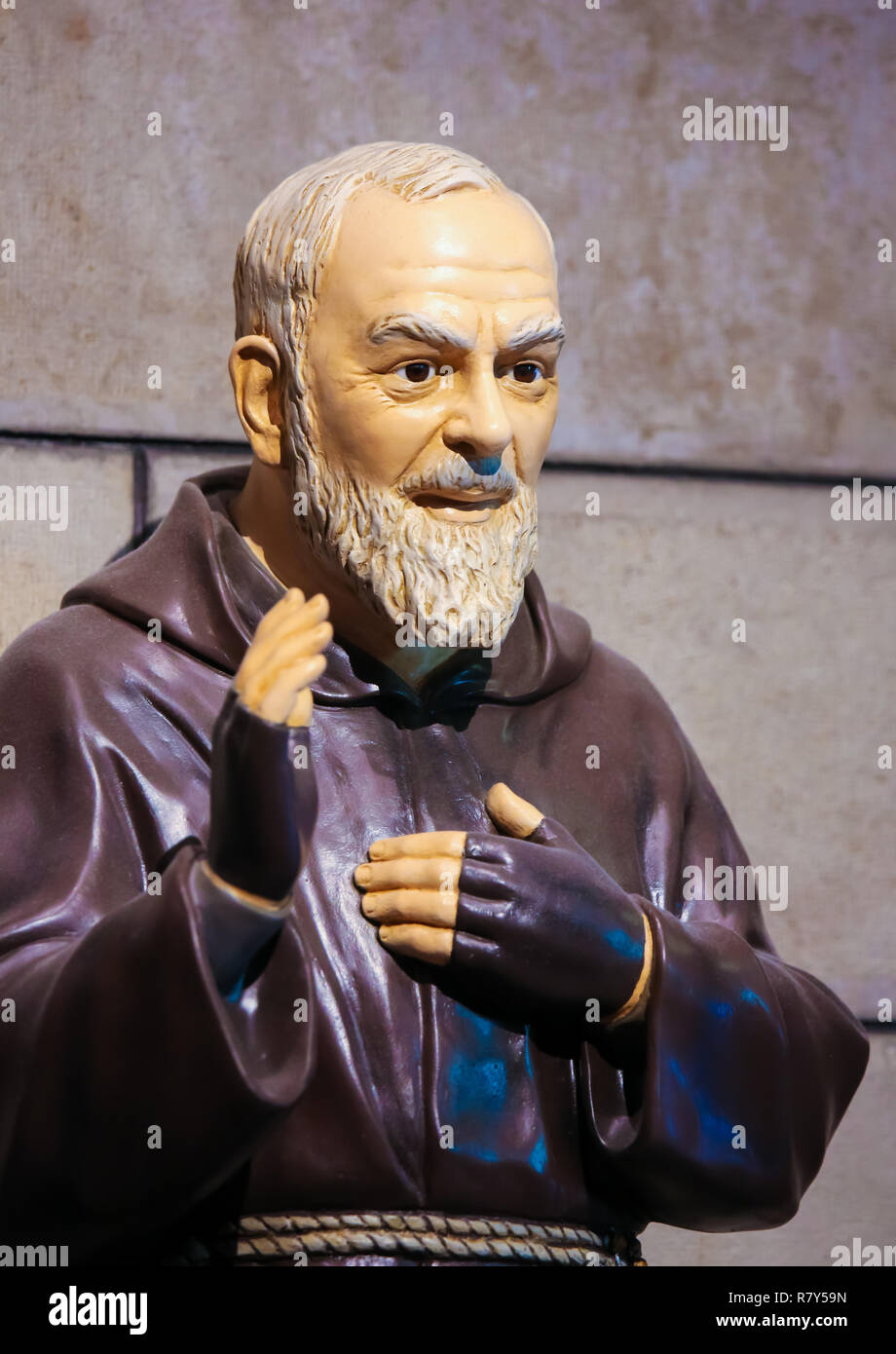 Statue of Padre Pio, also known as Saint Pio of Pietrelcina, in Monaco  Cathedral Stock Photo - Alamy