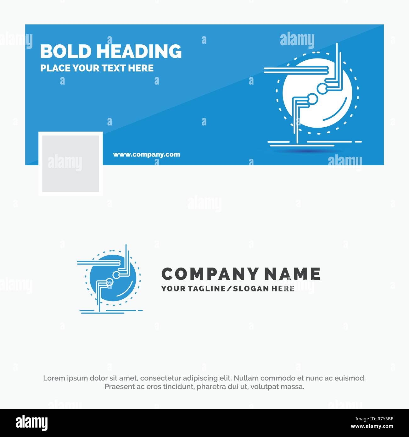 Blue Business Logo Template For Chain Connect Connection Link