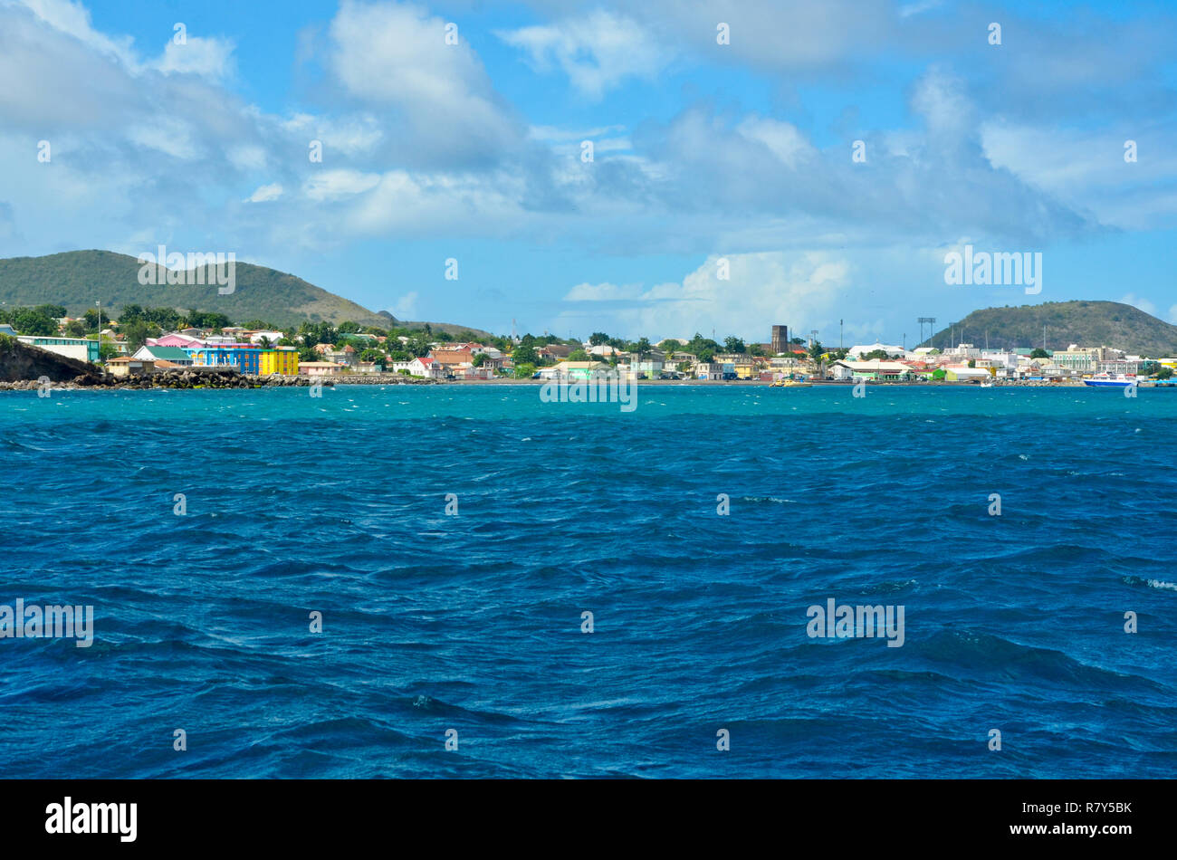 The view of Island of St. Kitts from the boat Stock Photo Alamy