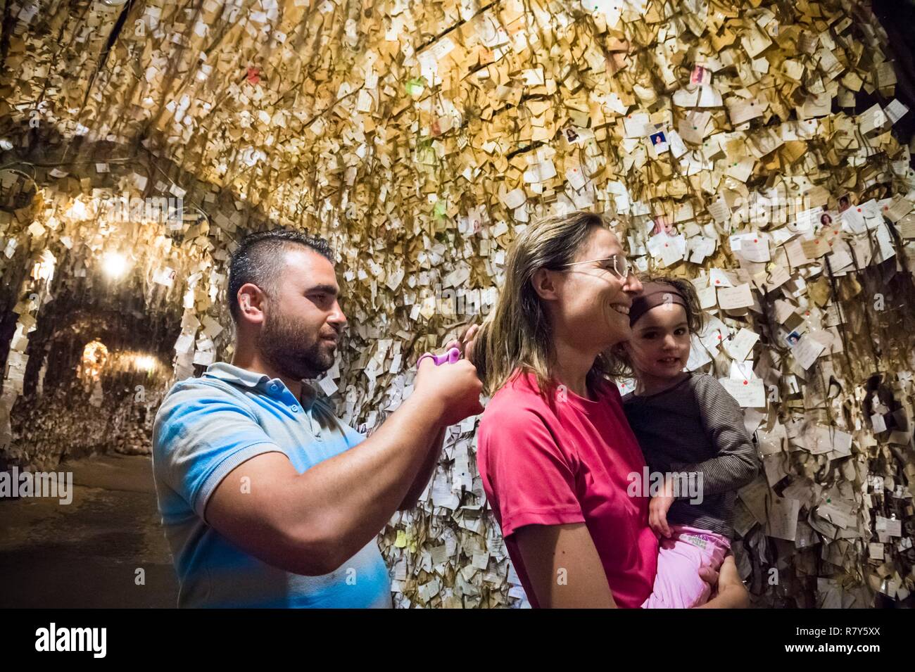 Interior of Avanos Hair Museum with hair samples