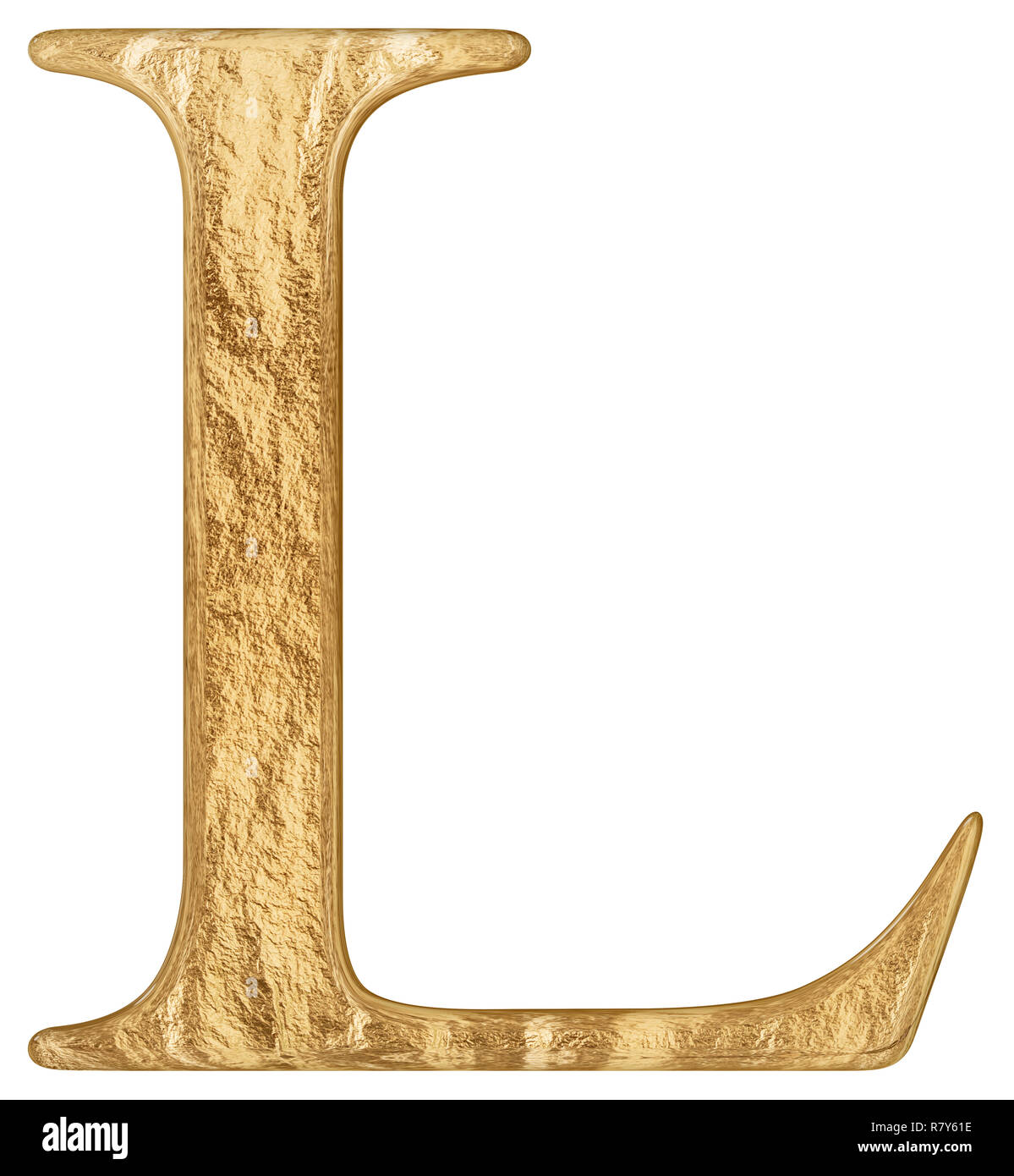 Roman numeral L, quinquaginta, 50, fifty, isolated on white background