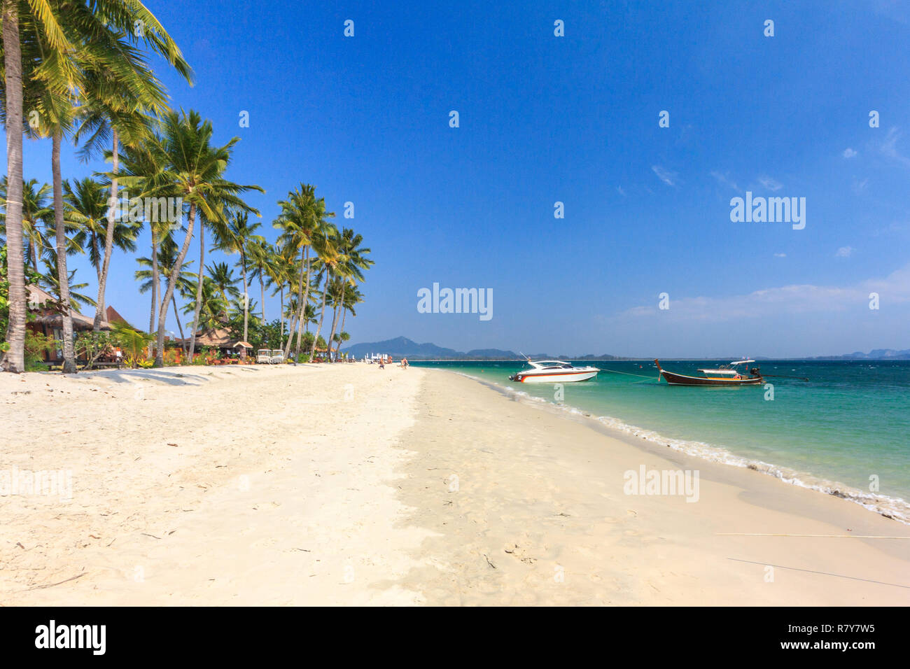 Beautiful white sand beach on Koh Mook island, Trang Province, Thailand Stock Photo