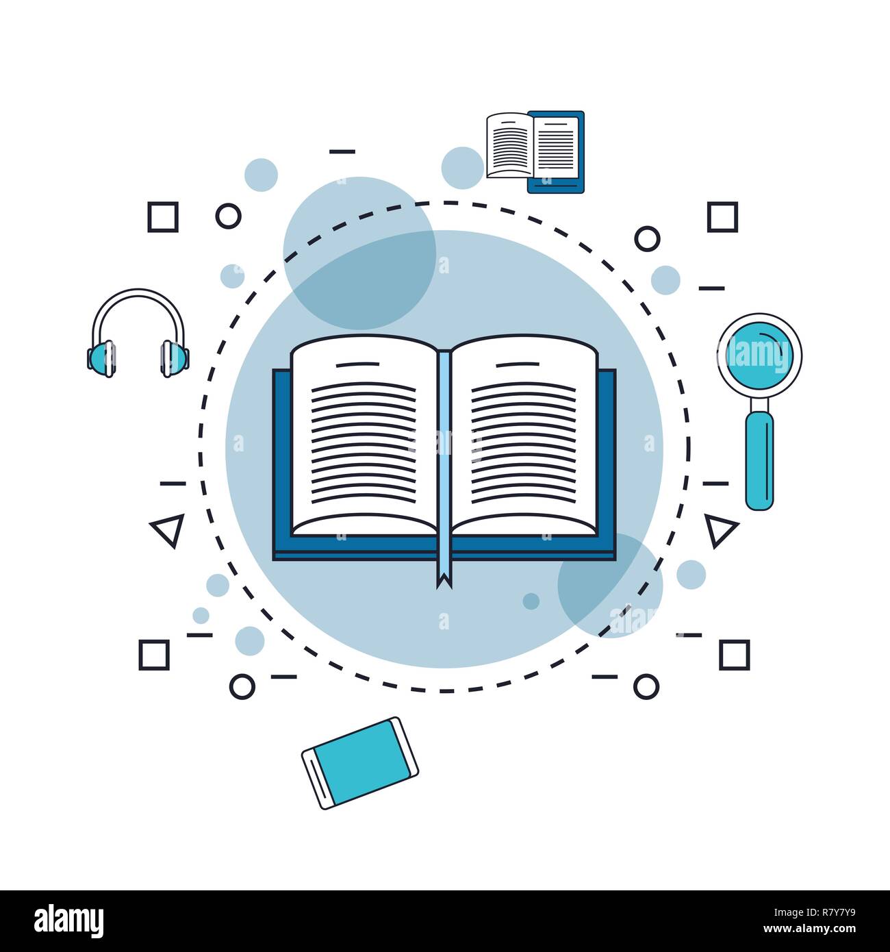 books studying tools Stock Vector