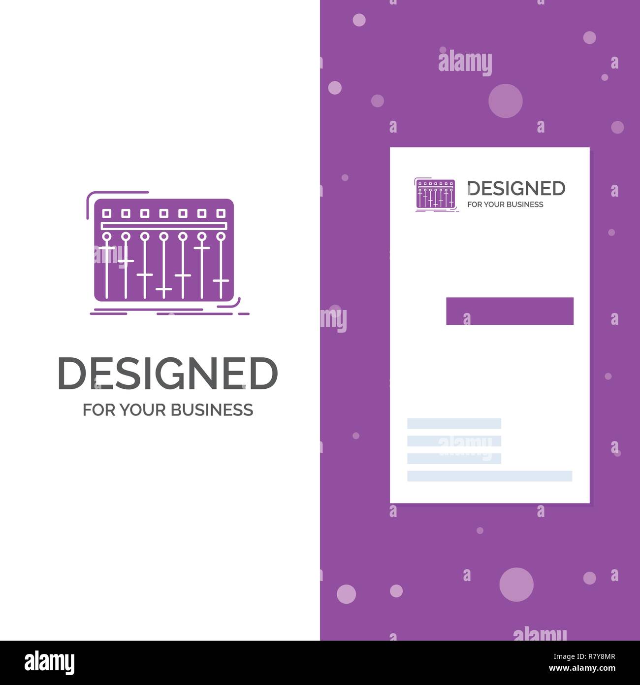 Business Logo for Console, dj, mixer, music, studio. Vertical Purple  Business / Visiting Card template. Creative background vector illustration  Stock Vector Image & Art - Alamy
