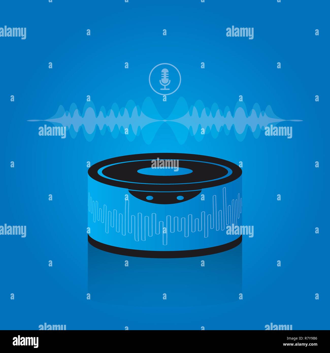 wireless speaker technology Stock Vector