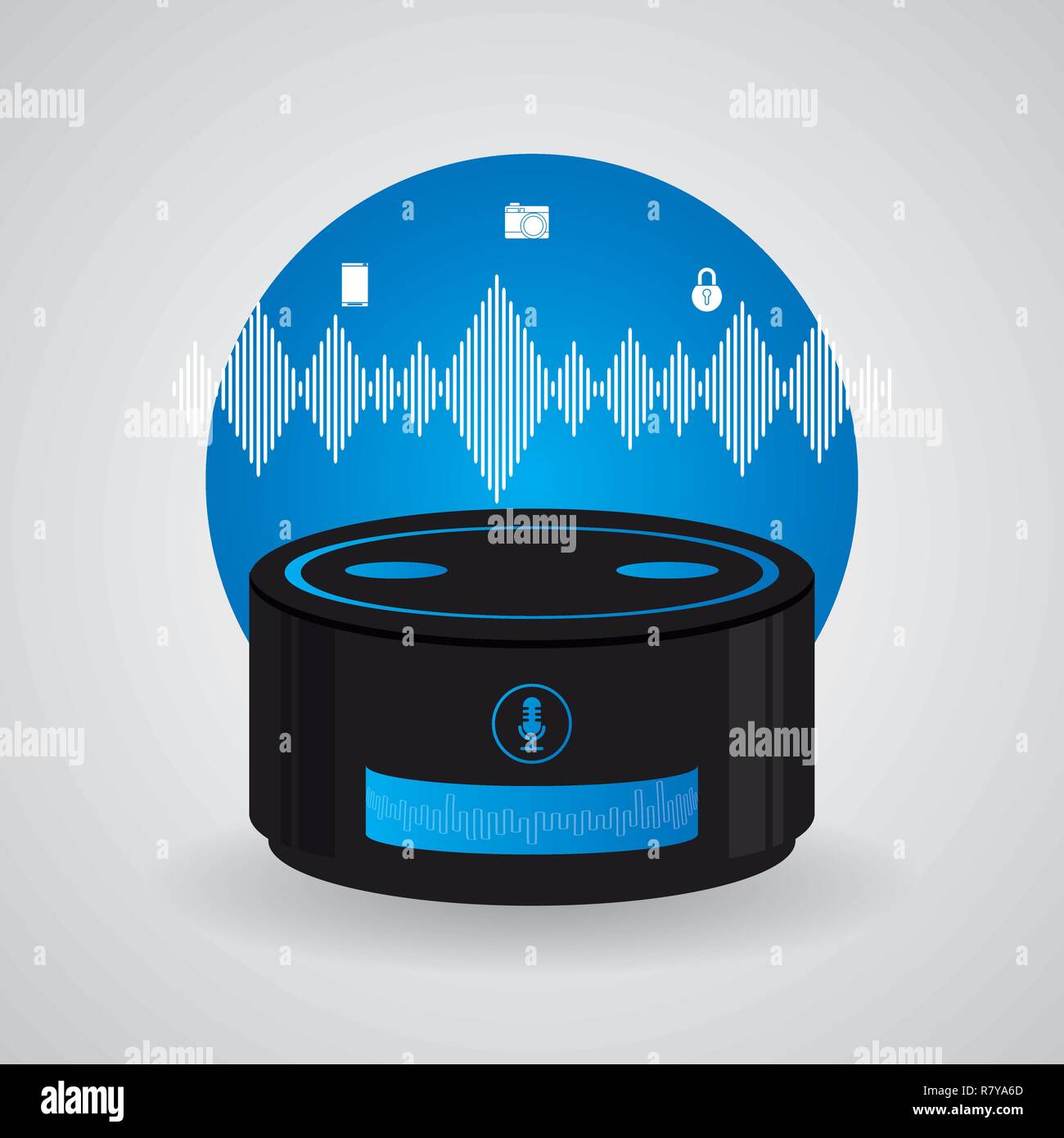 wireless speaker technology Stock Vector