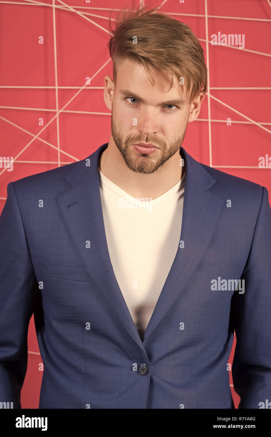 Man In Formal Suit Jacket And Tshirt Fashion Businessman With