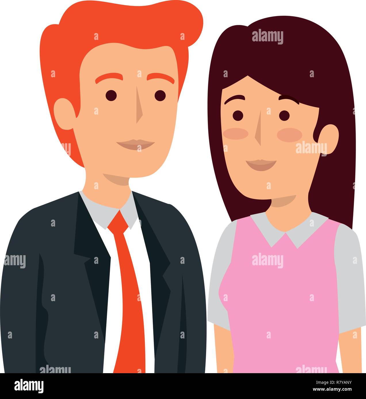 business couple avatars characters vector illustration design Stock ...