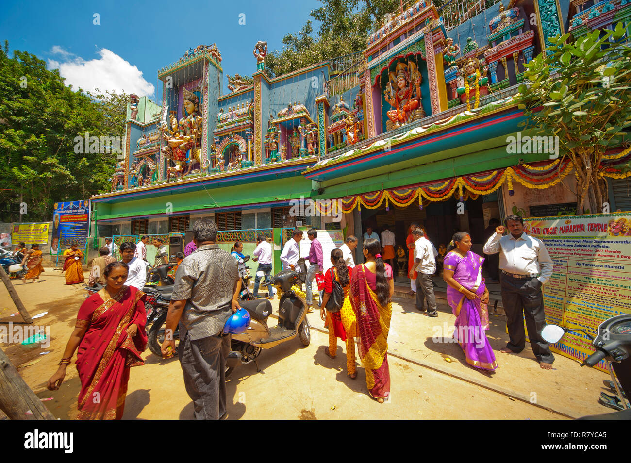 Indian people at Shri Circle Maramma Temple, Bangalore, India Stock Photo