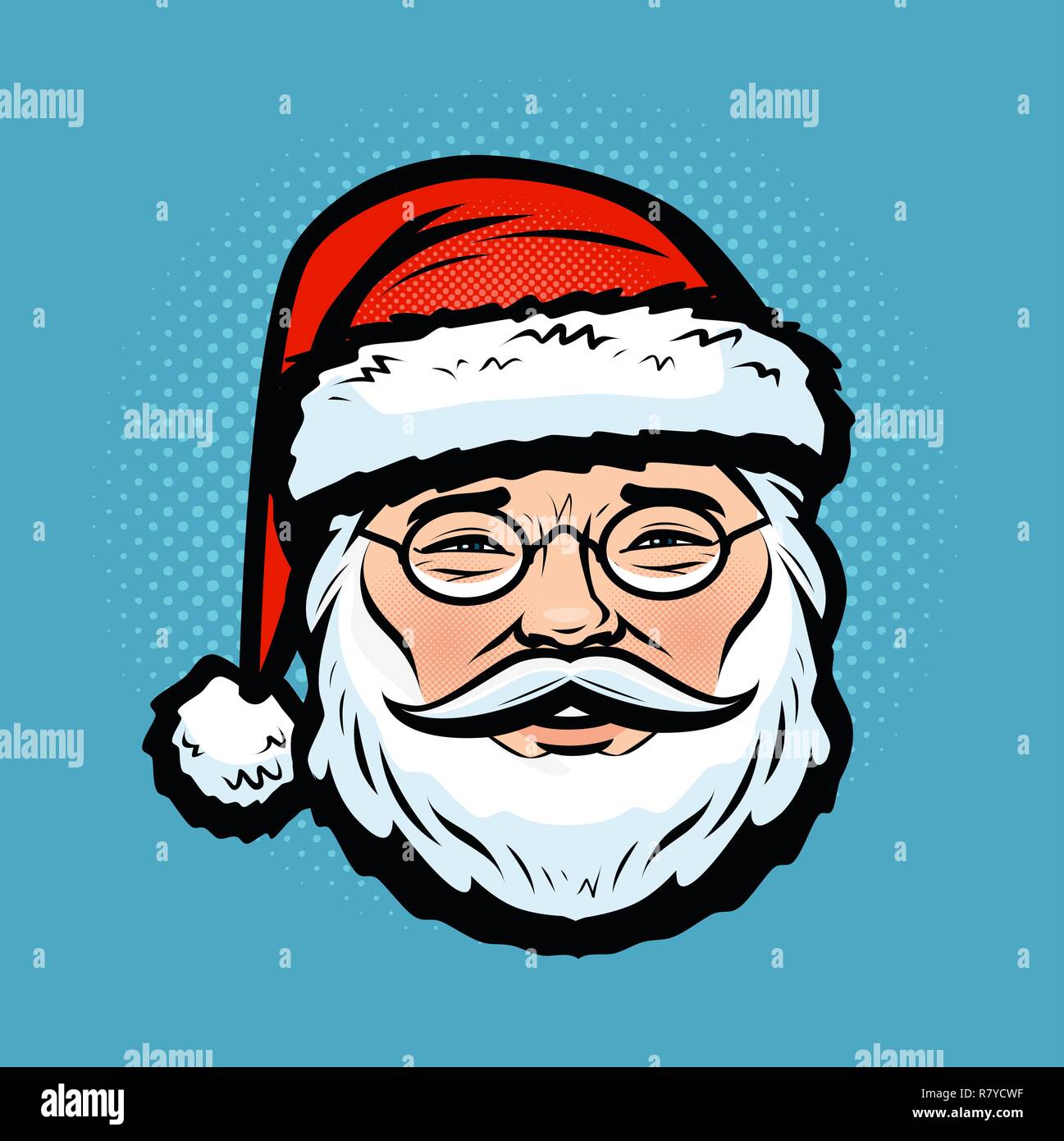 Santa Claus. Christmas, holiday symbol. Cartoon vector illustration