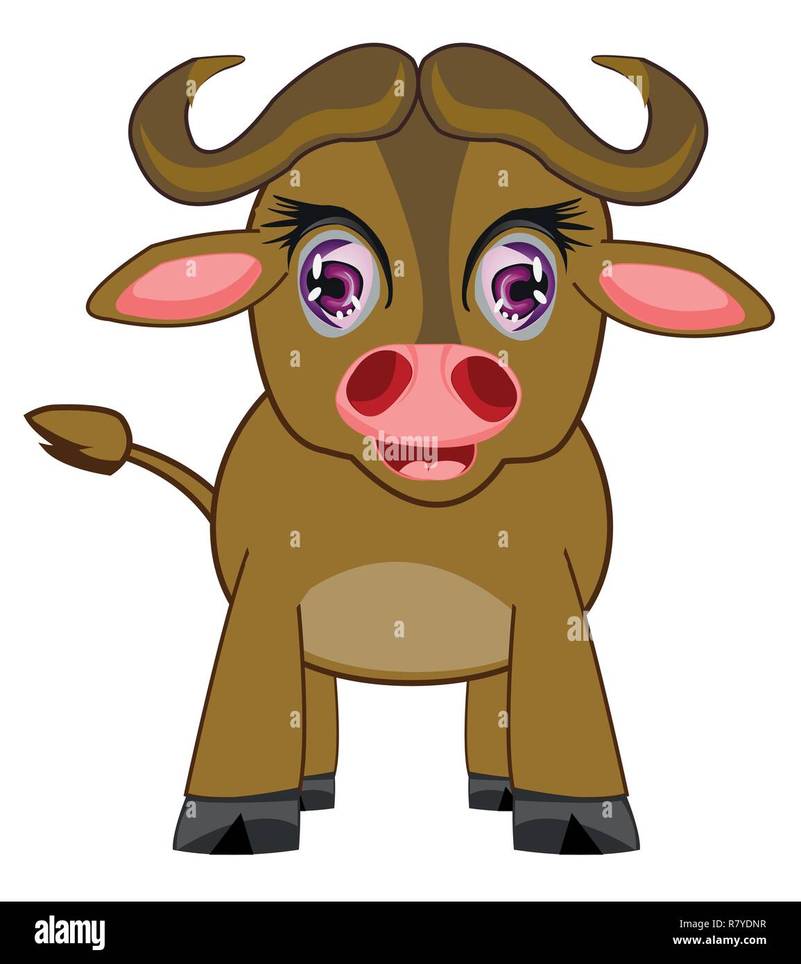 Cartoon animal buffalo on white background is insulated Stock Vector Image  & Art - Alamy