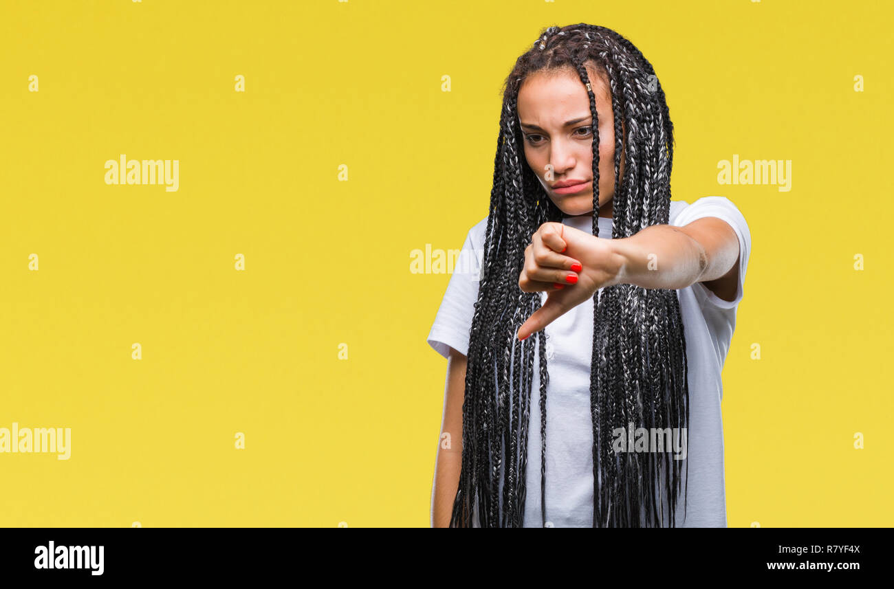Young braided hair african american girl over isolated background ...
