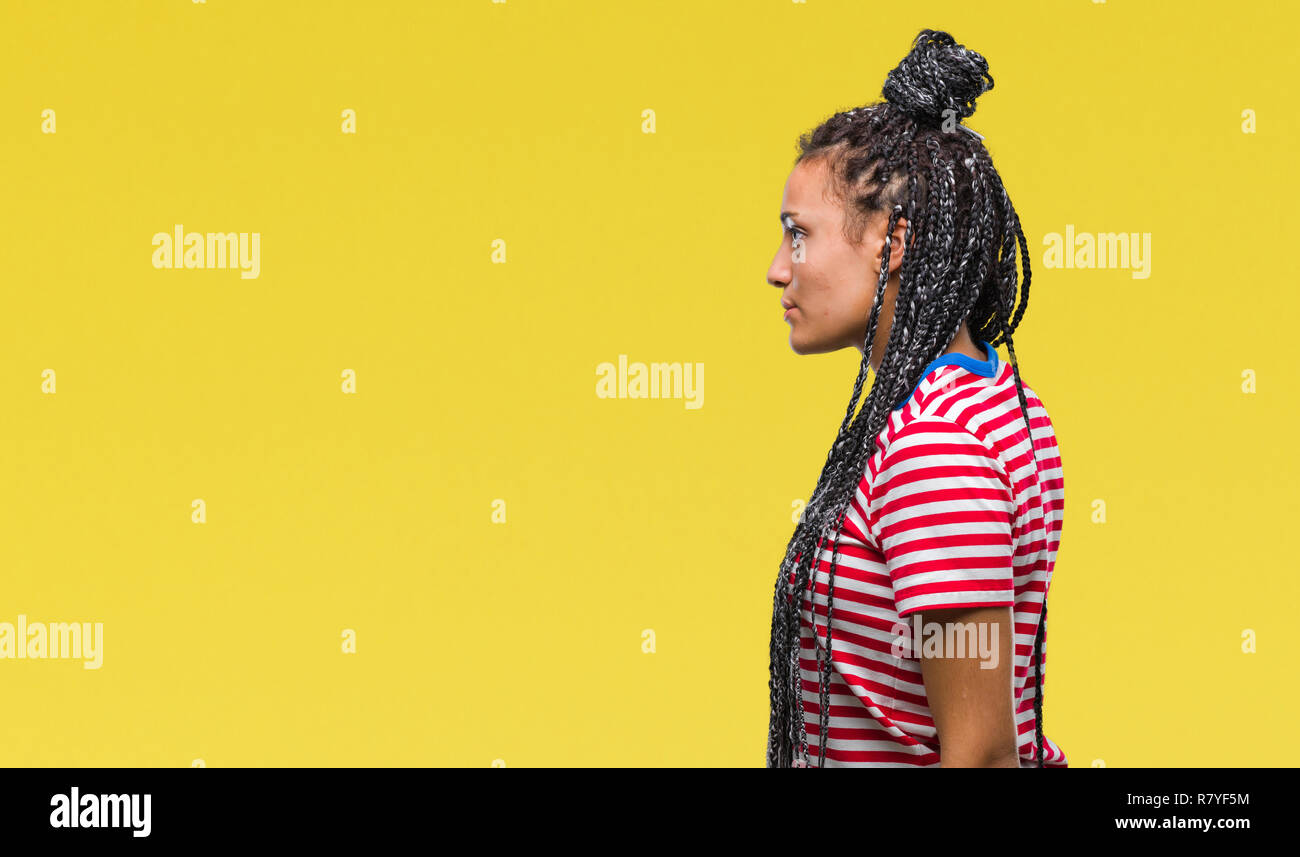 Young Braided Hair African American Girl Over Isolated Background