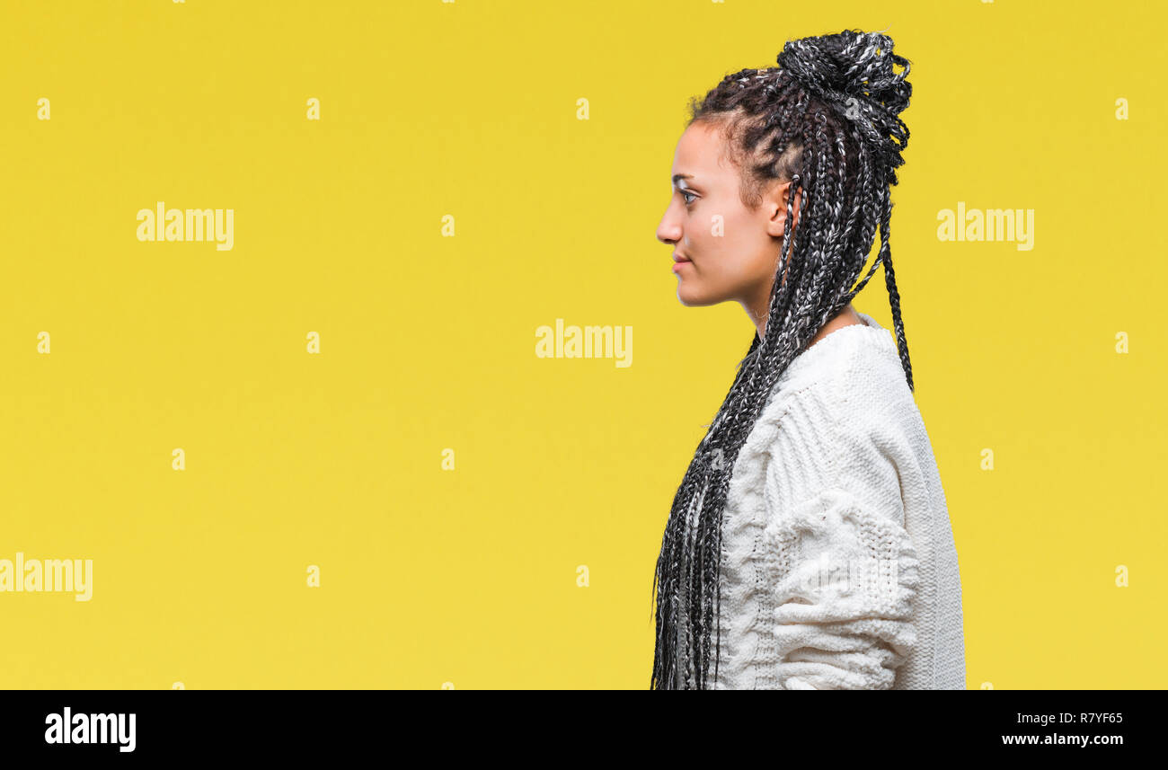 Young Braided Hair African American Girl Wearing Sweater Over