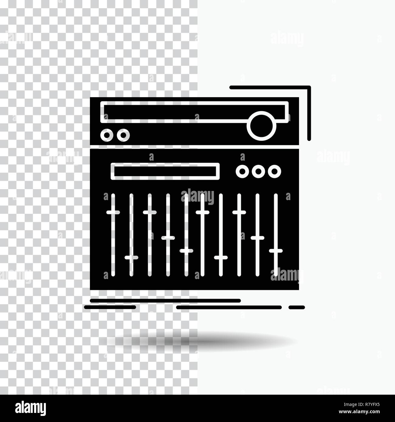 Control, controller, midi, studio, sound Glyph Icon on Transparent Background. Black Icon Stock