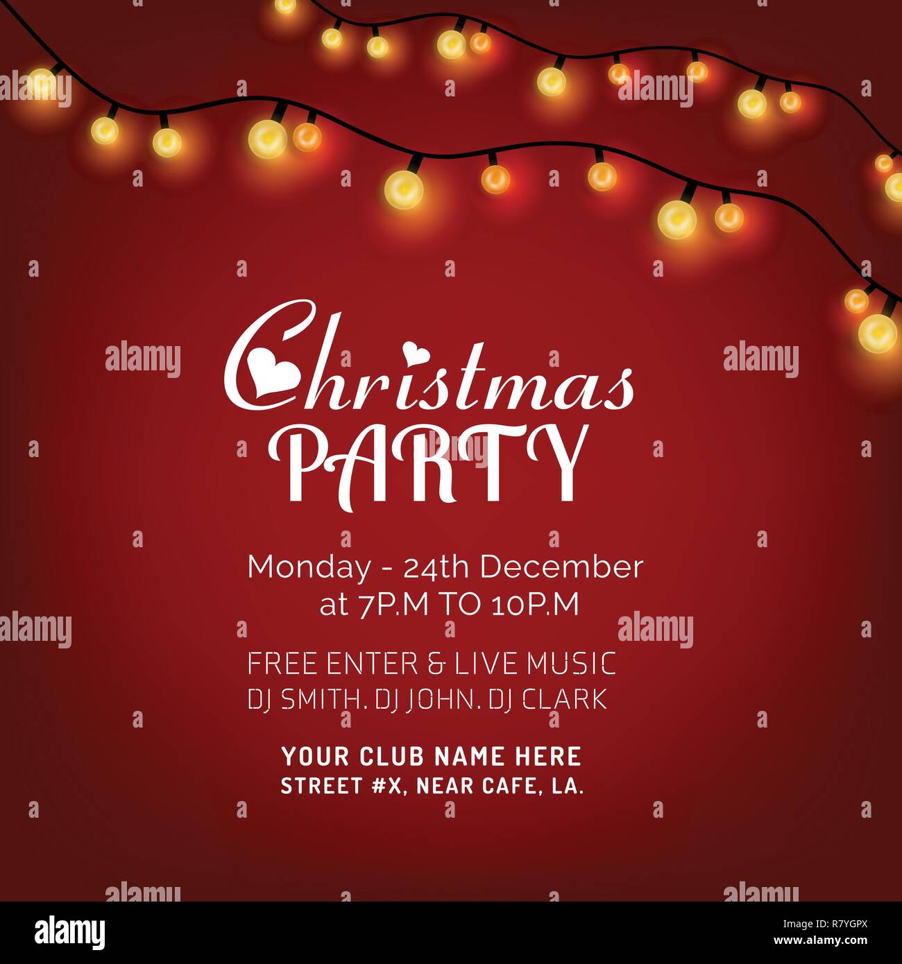 Merry Christmas Party Invitation Background Stock Vector Image & Art ...