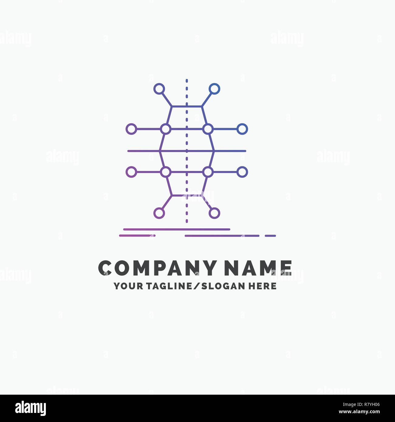 Distribution, grid, infrastructure, network, smart Purple Business Logo