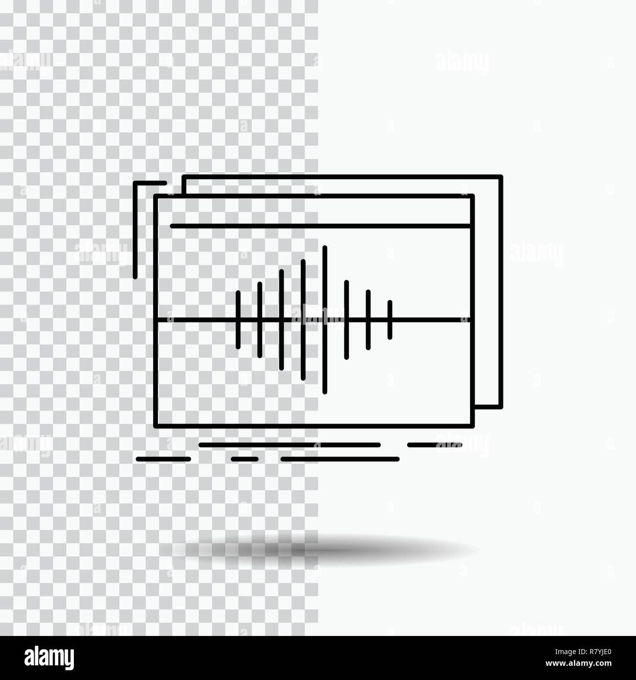 Audio, frequency, hertz, sequence, wave Line Icon on Transparent