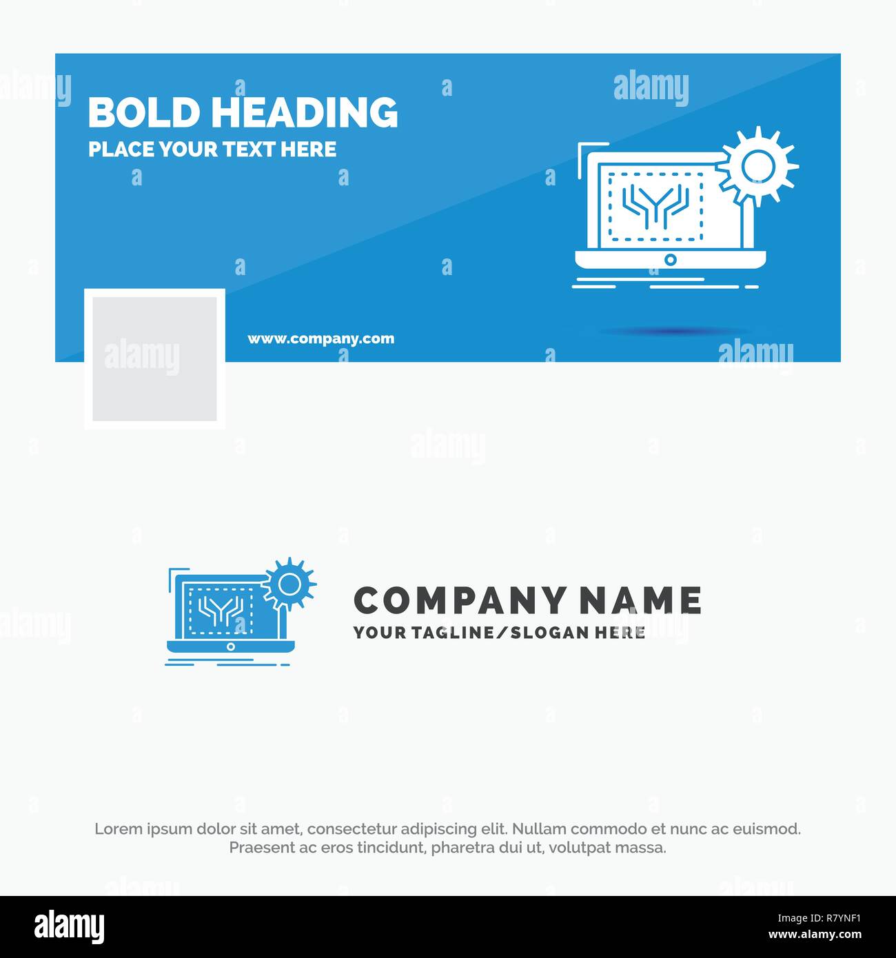 Blue Business Logo Template For Blueprint Circuit Electronics