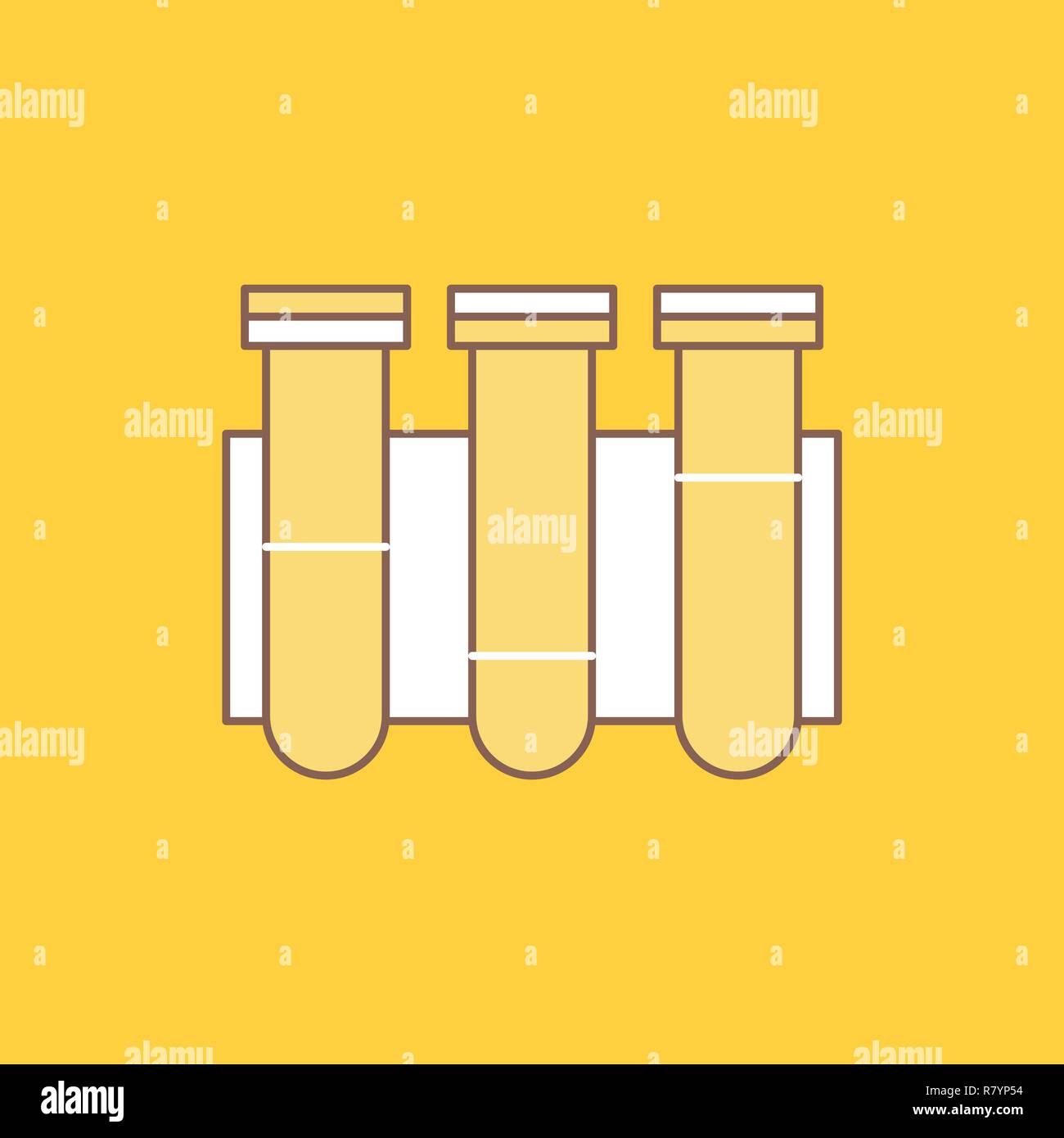 Test, Tube, Science, laboratory, blood Flat Line Filled Icon. Beautiful
