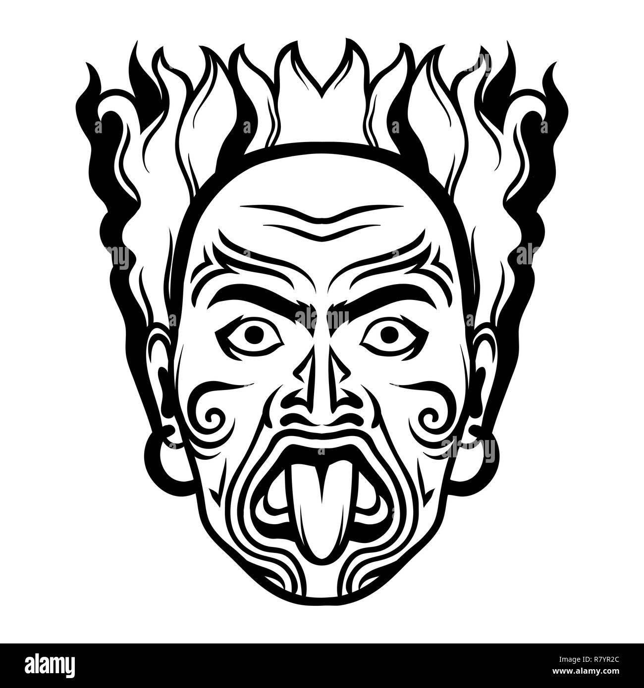 Maori traditional mask. Stock Vector
