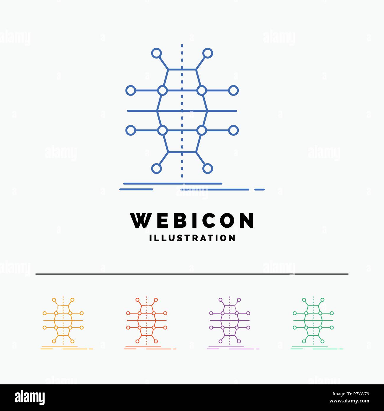 Distribution, grid, infrastructure, network, smart 5 Color Line 