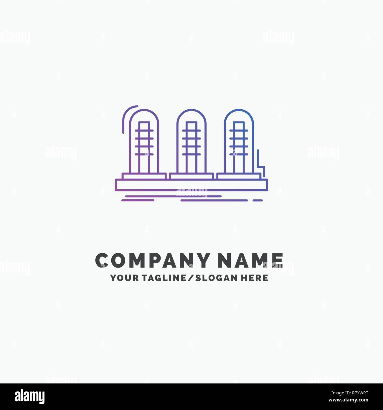 amplifier, analog, lamp, sound, tube Purple Business Logo Template