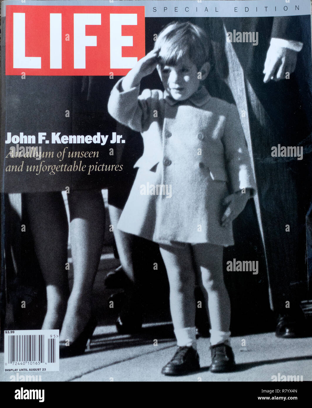 Toddler John F. Kennedy Jr. saluting at father's funeral on the cover of Life Magazine Special Edition. St Paul Minnesota MN USA Stock Photo