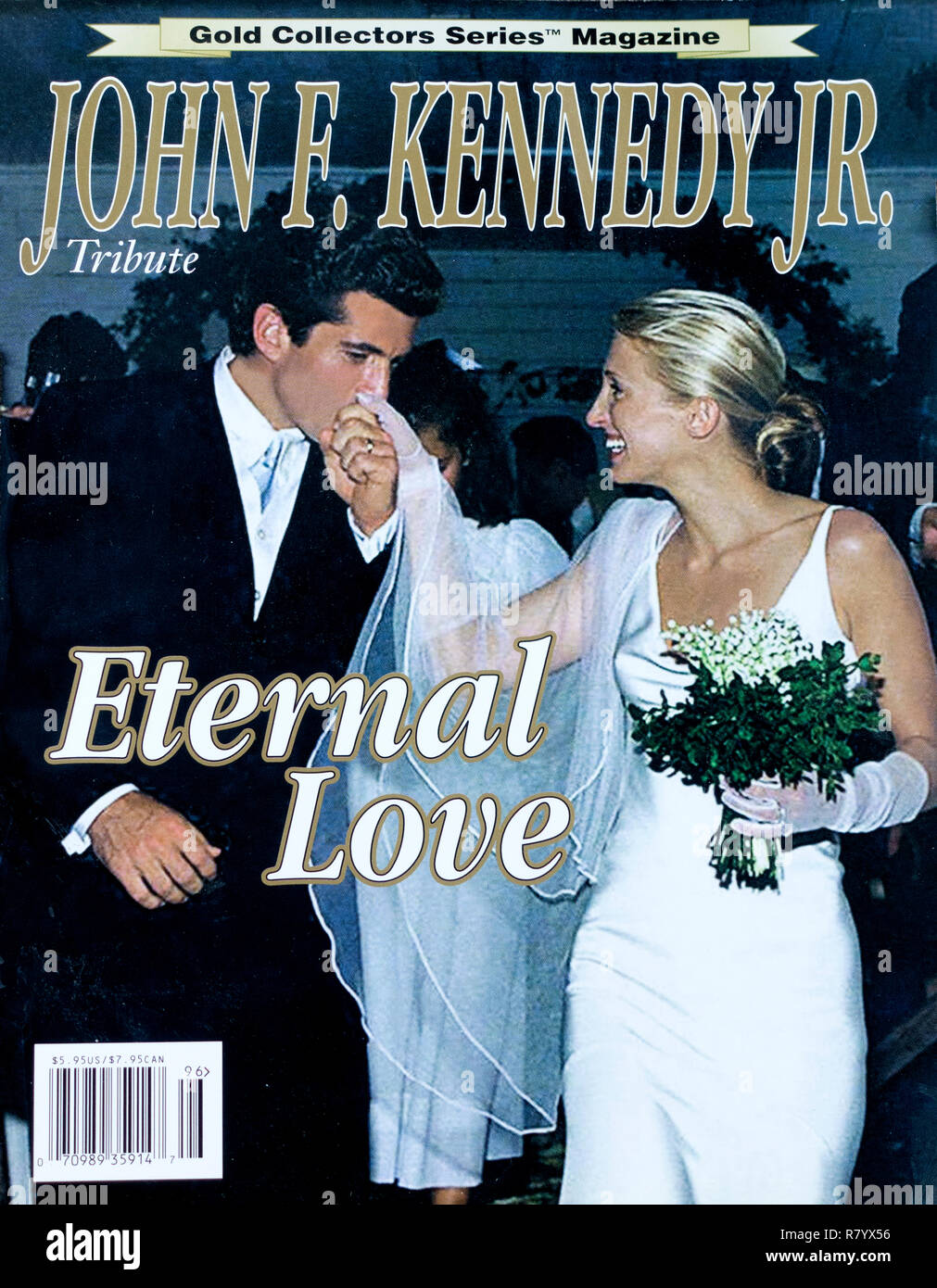 Gold Collector Series Magazine with cover photo of John F. Kennedy Jr. and Carolyn Bessette wedding. St Paul Minnesota MN USA Stock Photo