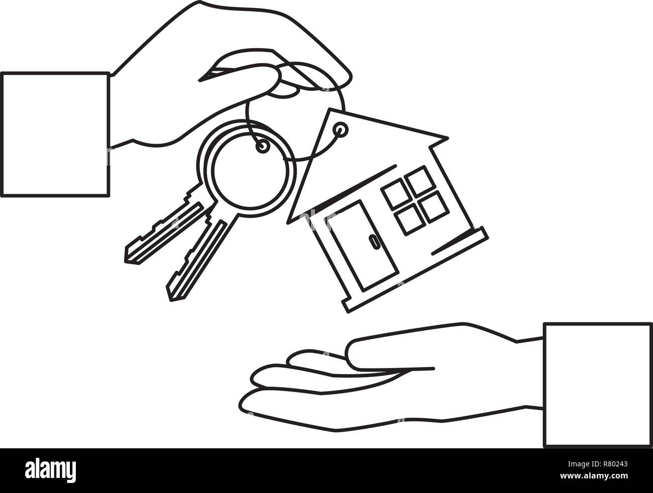 hand with keys of house property vector illustration design Stock ...