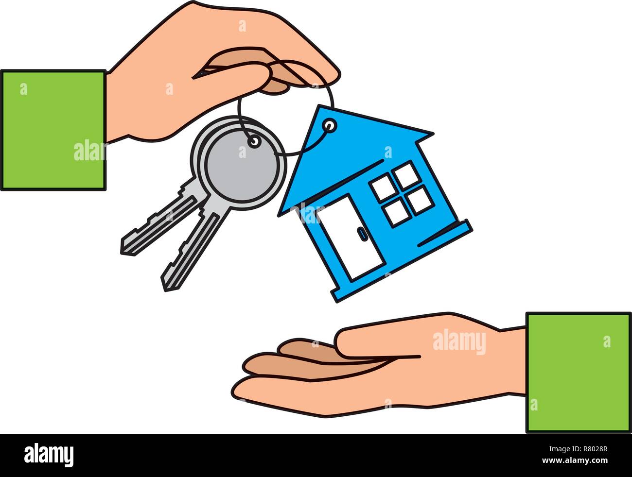 hand with keys of house property vector illustration design Stock ...