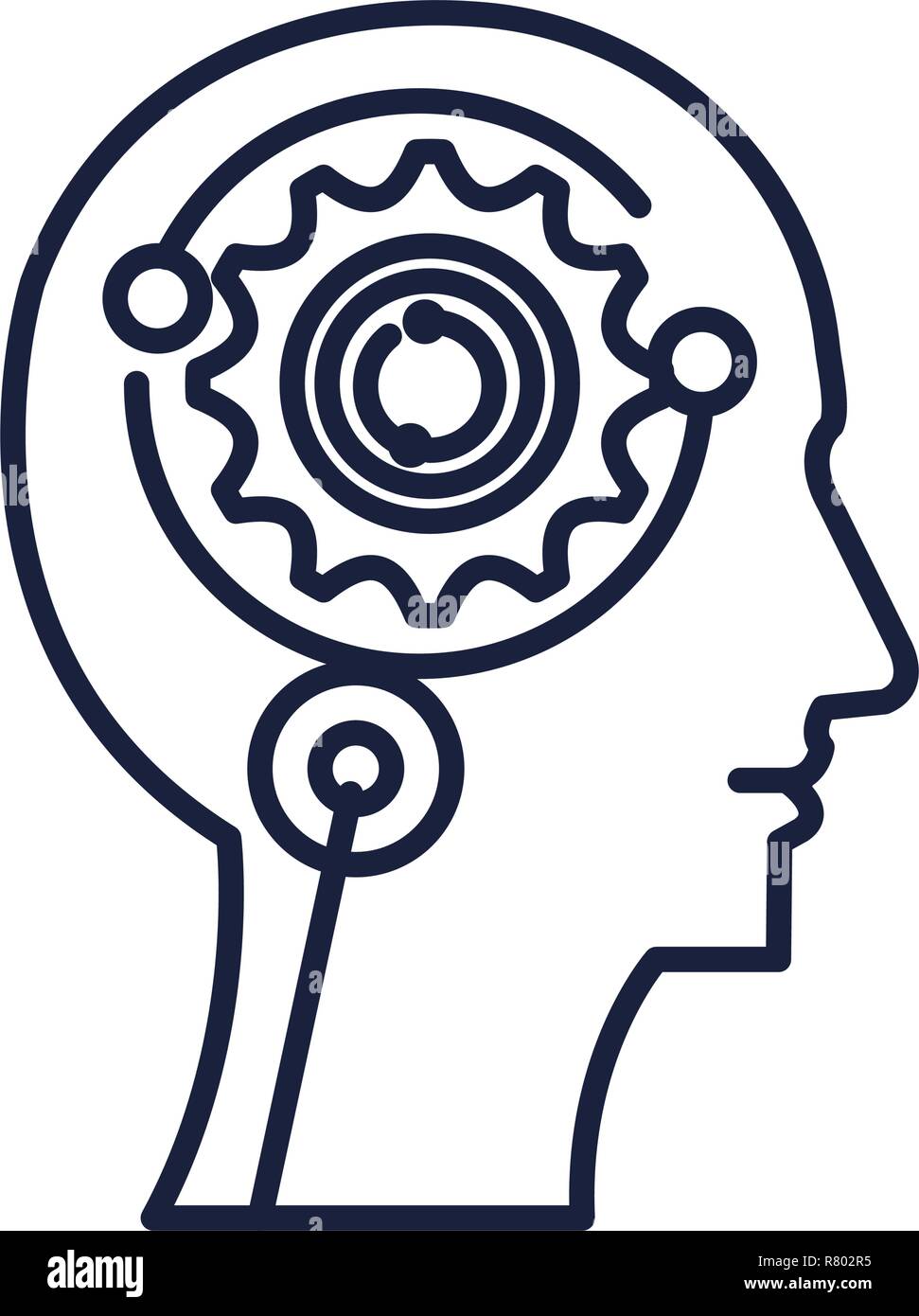 cyber humanoide profile icon vector illustration design Stock Vector