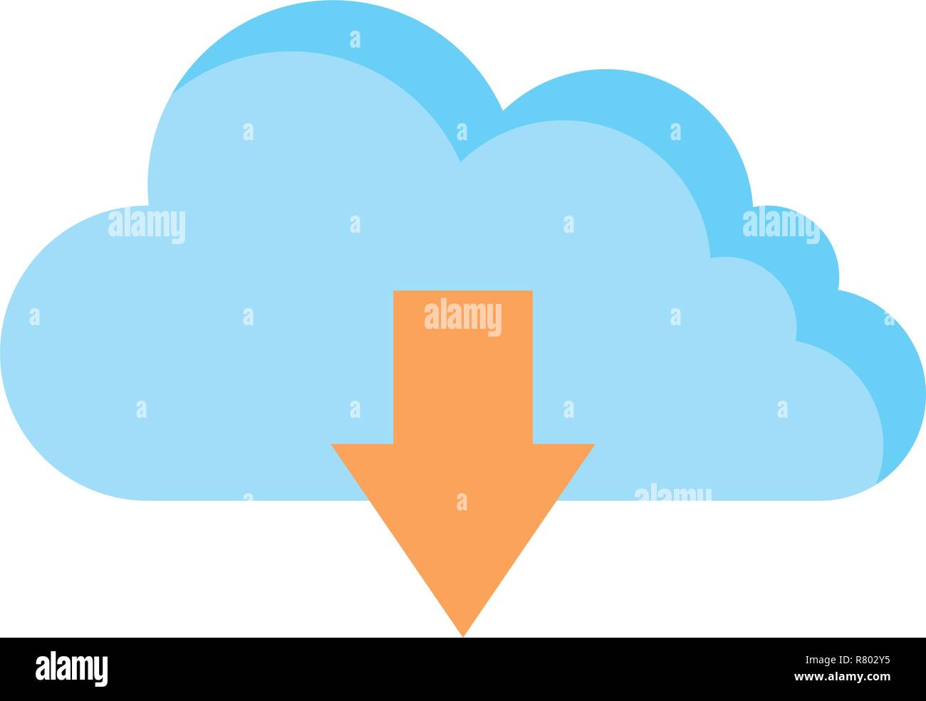 cloud computing server with arrow download vector illustration design ...