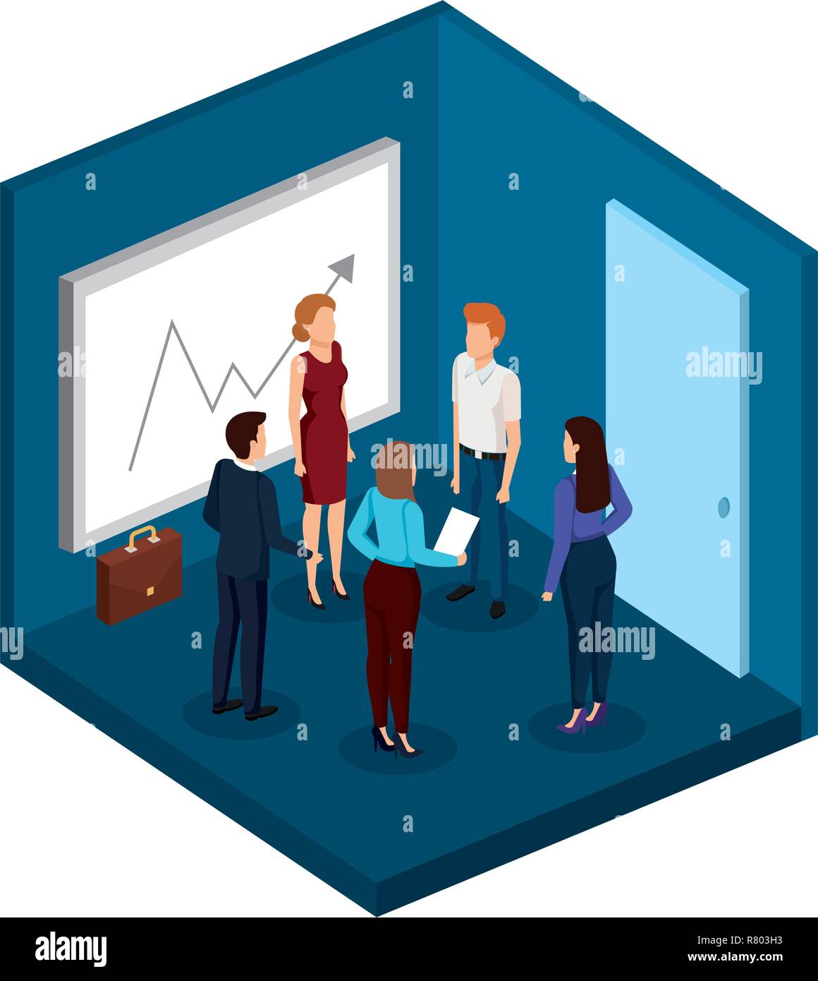 group of business people in the office vector illustration design Stock ...