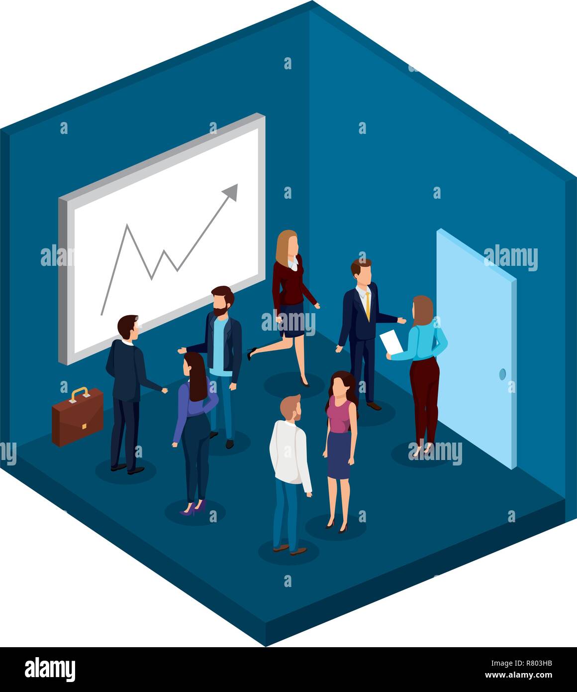 group of business people in the office vector illustration design Stock ...