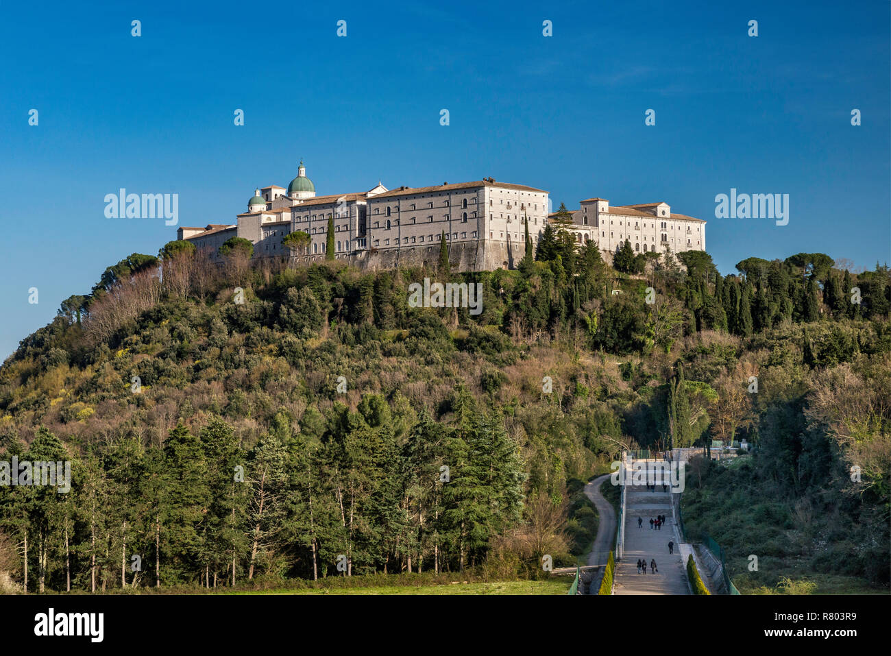 Abbey Of Monte Cassino View From Polish War Cemetery Lazio Italy Stock Photo Alamy