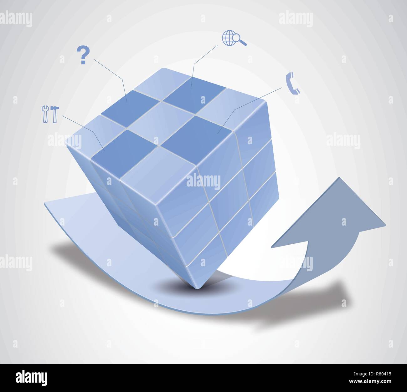 Vector magic cubes vector with background Stock Vector
