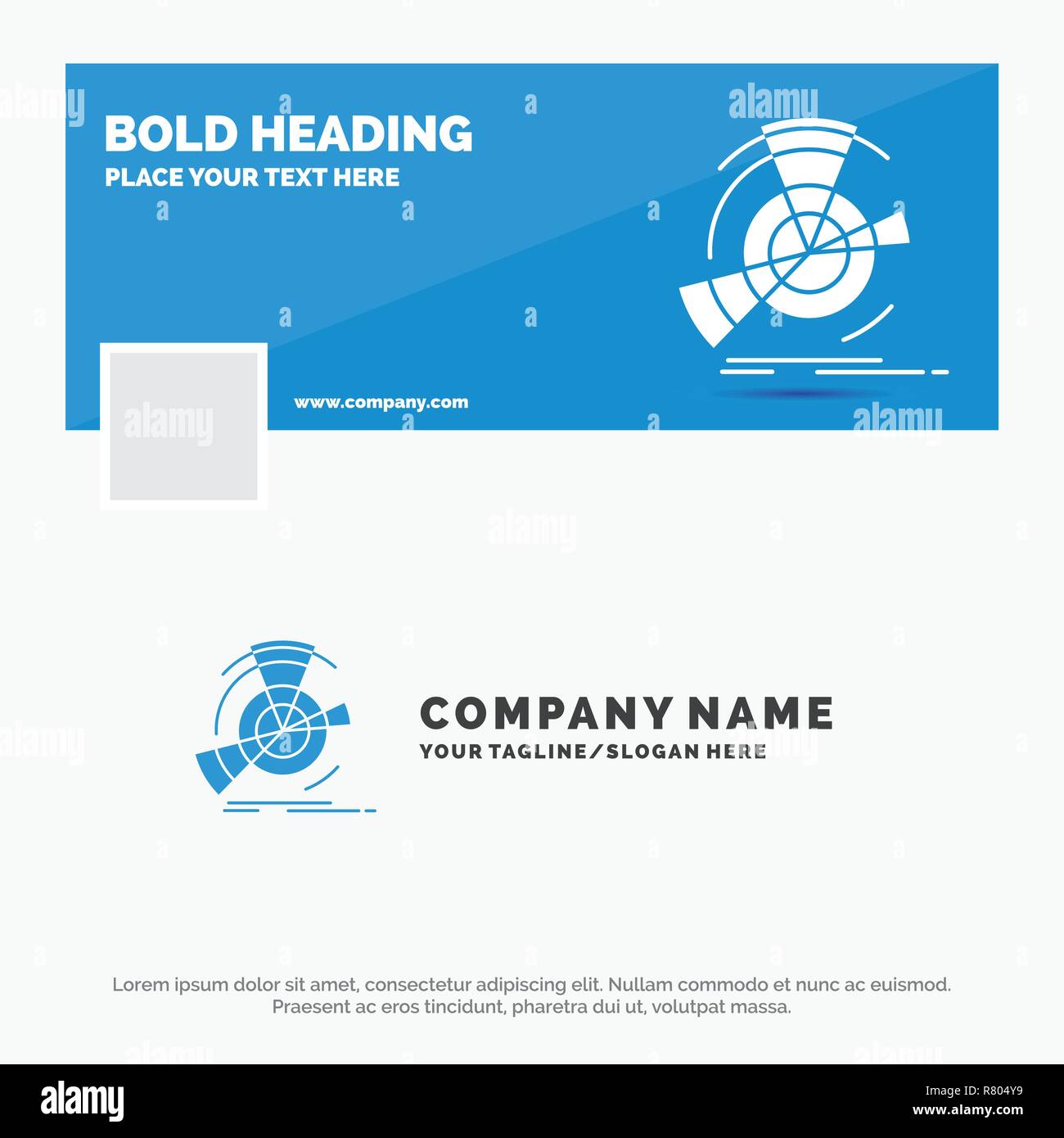 Blue Business Logo Template For Data Diagram Performance Point
