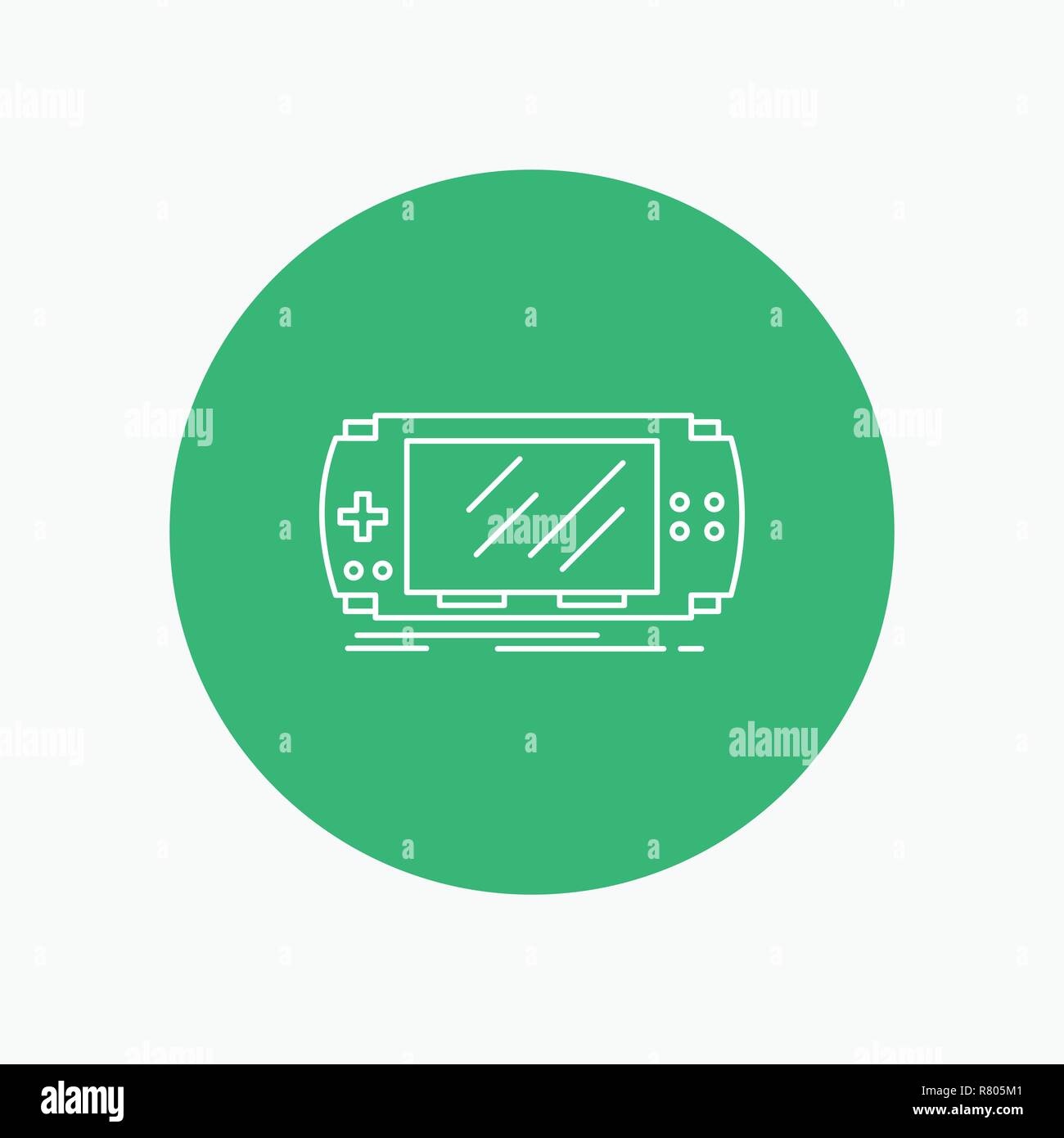 Console, device, game, gaming, psp White Line Icon in Circle background.  vector icon illustration Stock Vector Image & Art - Alamy