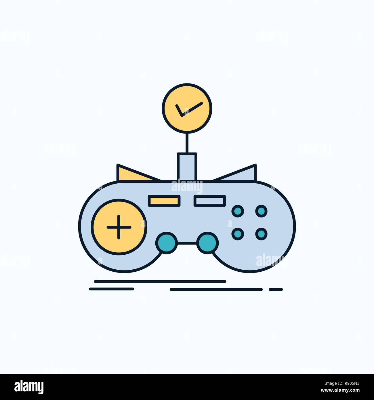 Check, controller, game, gamepad, gaming Flat Icon. green and Yellow sign  and symbols for website and Mobile appliation. vector illustration Stock  Vector Image & Art - Alamy