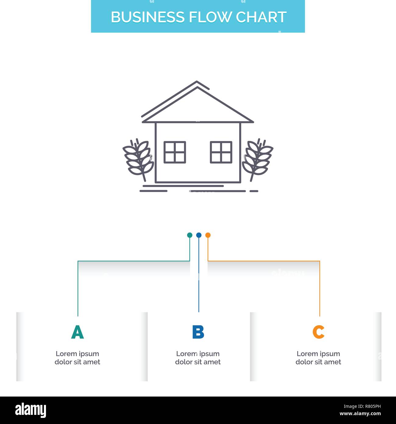 agriculture, urban, ecology, environment, farming Business Flow Chart  Design with 3 Steps. Line Icon For Presentation Background Template Place  for te Stock Vector Image & Art - Alamy