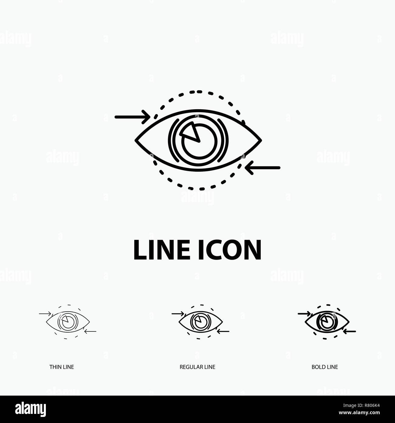 Business, eye, marketing, vision, Plan Icon in Thin, Regular and Bold Line Style. Vector