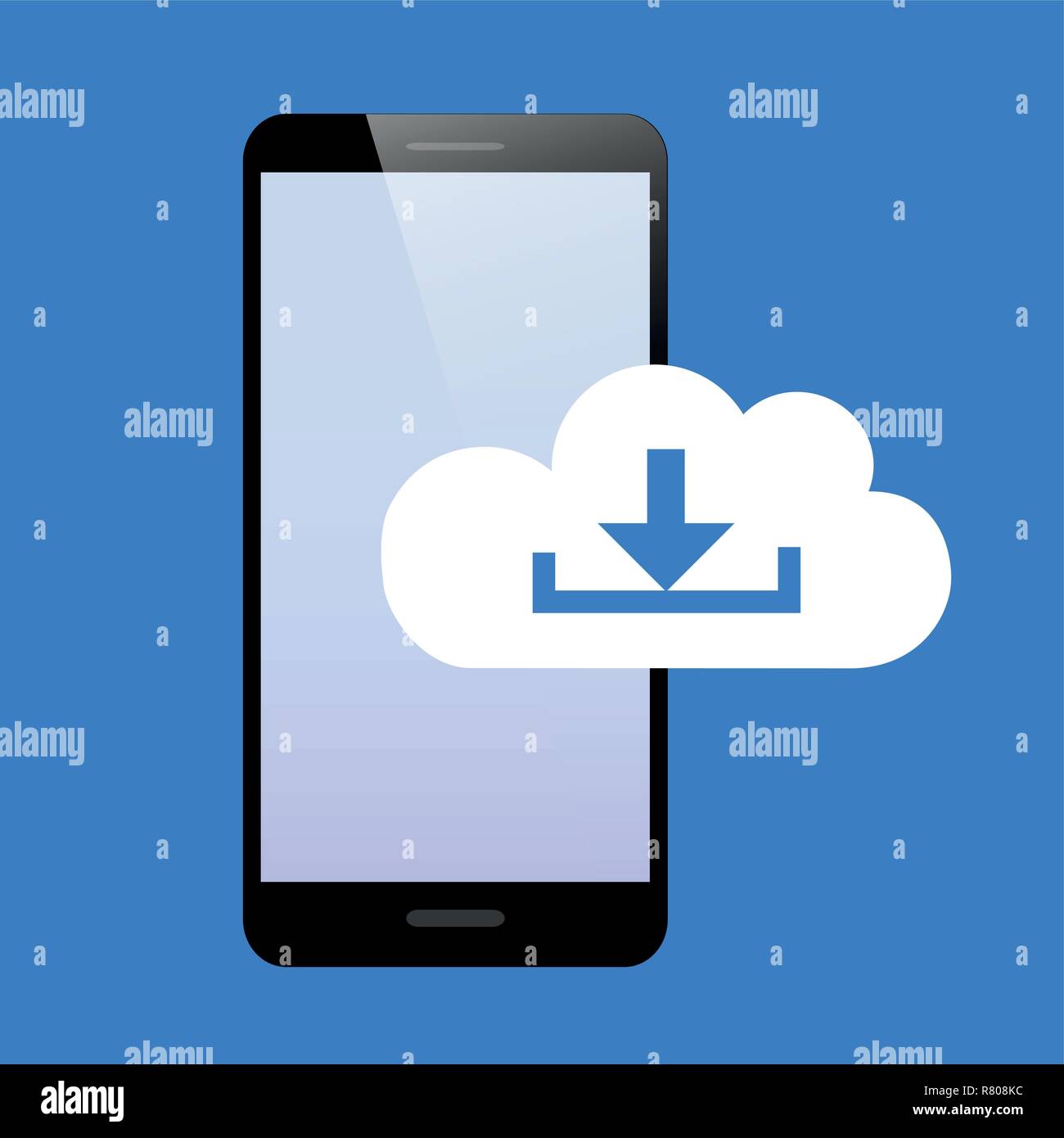 cloud download from smartphone vector illustration EPS10 Stock Vector
